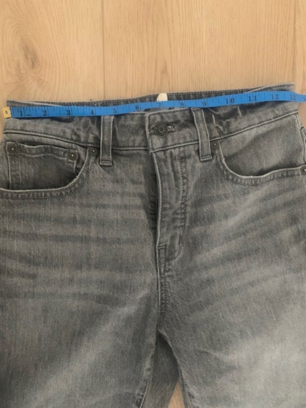 Madewell Curvy 90s Straight Jeans Gray High‎ Rise Cropped 26P Petite - Picture 5 of 9
